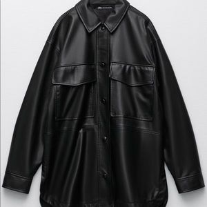 Faux Leather Overshirt